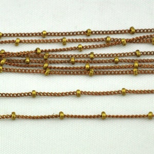 16.5ft （5 m) Fine Cabel Chain, Bead Chain, Vintage Chain, Brass Chain, Jewelry Making, Jewelry Chain-H0099