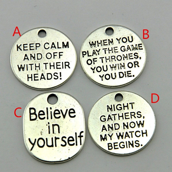 Night Gathers, And Now My Watch Begins Pendant,When You Play The Game Of Thrones, You Win or You Die,Keep Calm and Off With Their Heads-1328