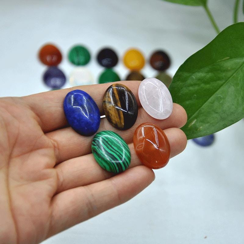 18x25mm Natural stone in Oval Cabochons ，Oval Shape Natural Crystal Gemstone，Flat Back Dome Cabochons Bulk Wholesale