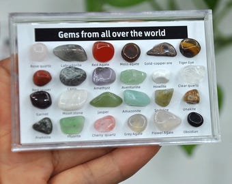 Ultimate Crystal Gift Sets,Natural Tumbled Stone,Healing Gemstone,Abundance,Starter Kit,Tumbled Stone and Crystal,Crystal Collection Box