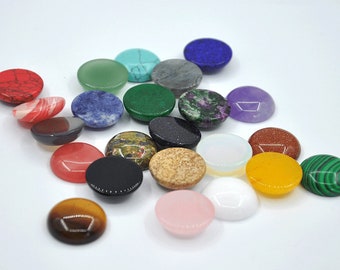 20mm Natural Gemstone Cabochon for Jewelry Making,round flatback cab cabochon,Gemstone Stone Round Smooth Half Dome,Flatback Cabs Wholesale
