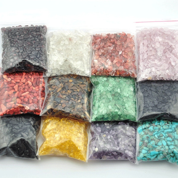 Bulk Mini Chips, 3-9 mm Gemstone Chips, Crystal Chips，Loose Undrilled Tumbled Natural Stones，Rose Quartz Crystal Gemstones