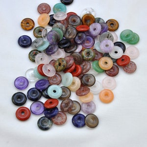 14mm Natural Mix Jade Donut Anhänger, natürliche Jade Donut, runde Perlen Donut Anhänger, Lucky Jade Anhänger, guter Lucky Circle Donut Anhänger