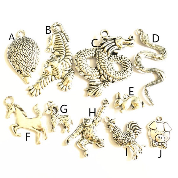 Pendentif singe,singe oscillant,charmes tigre,charme dragon,pendentif mouflon d’Amérique,pendentif cheval,charme serpent,pendentif animal,chimpanzé-G241-1