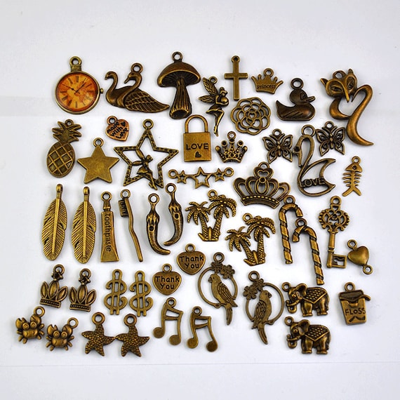10-100pcs Mixed Bulk Metal Charms Beads Jewelry Findings Craft Scrapbooking  Art