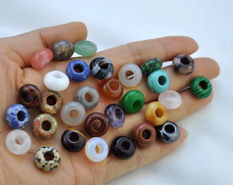 thumbnail image 2 of Crystal Donut Pendants - Natural Gemstone Donut - Pi Stone - Lucky Safety Pendant Jewelry... 2 of 14
