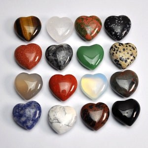 Coeurs en cristal de 25 mm, petits cristaux en forme de coeur, décorations pour la maison, pierre de coeur plate, coeur en cristal, cristal de guérison, pierre d'amour