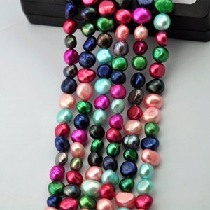 Mixed Colors Strands Of Natural Freshwater Pearl Beads, Dyed,AAA 7-8mm Pearl Beads,Freshwater Pearl Beads Wholesale,Pearl strand