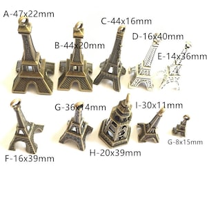 Eiffelturm Charms , Antike Bronze / Antike Silber Paris Eiffelturm Charm Anhänger , Große Eiffelturm Charm Anhänger - G0021