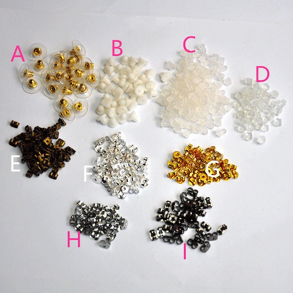 Earring Stoppers,Silicon Earring Backs, Earrings Stop,Clutch Earring Backs,Clear Plastic Ear Nuts,Disc Earring Stopper,Earring, Butterfly