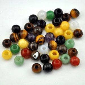 6mm/8mm/10mm/12mm large Hole gemstone round Beads.large Hole round beads.Round Stone Beads,Gemstone beads.Loose Beads Jewelry Making