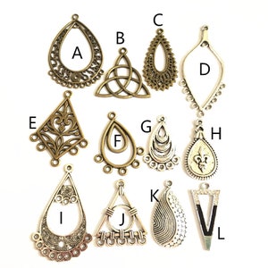 Oval Ring Earring Connector-earring connector-round hoop with loop connector-Earring findings-Teardrop Link Connector-Jewelry discovery-G820