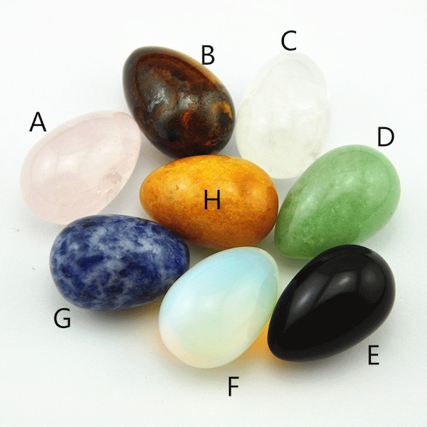 8 Kinds Shape Genuine Stone,Crystals Chakra Stone Healing Balancing for Collectors,Gemstone Egg, Meditation Eggs, Home Decor Egg