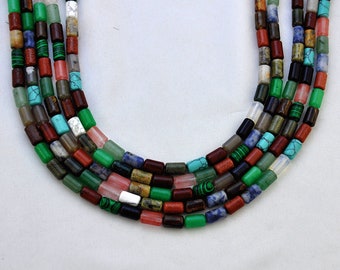 Perline a tamburo cilindriche lisce in pietra preziosa naturale da 6x10 mm, perline a cilindro a barile, perline di pietre preziose cilindriche, perline a forma di barile, perline distanziatrici