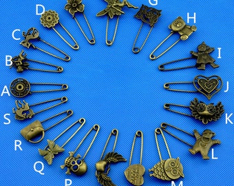 5 STÜCKE Vintage Blumen Brosche Sicherheitsnadeln Schal Clip pins Brosche Zubehör für Bekleidungszubehör - Brosche Sicherheitsnadeln mit verschiedenen Mustern