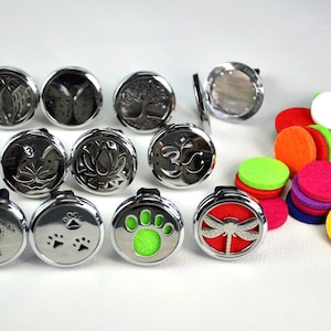 Car Vent Air Freshener Diffuser,Lotus essential oil car clip-Paw Print Design,Car Air freshener, 30mm locket felt inserts, Car Locket