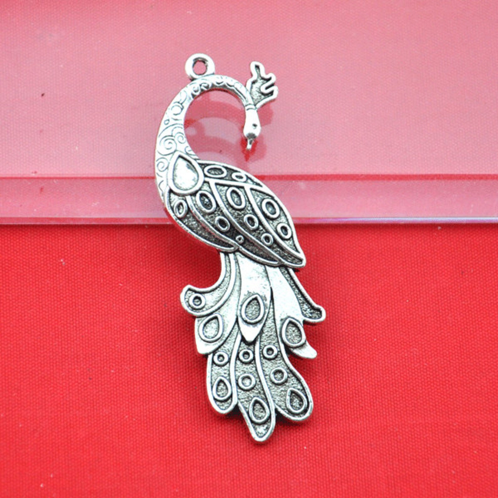 22x61mm10pcsAntique Bronze /Antique Silver Peacock Charm Etsy