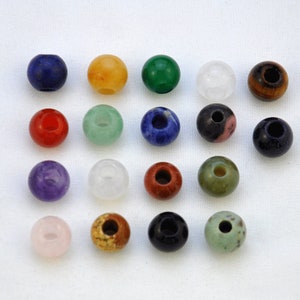5pcs-10mm Natural Crystal Agate Ball Beads.4mm Hole Gemstone beads,large Hole gemstone beads For DIY Jewelry Making，large Hole round beads