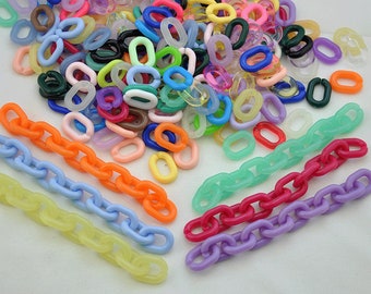 Mixed Colors Oval Tortoiseshell Acrylic Chain Links，19mm Plastic or Acrylic Chain Links，Acrylic Plastic Chain Links Pieces，glasses chain