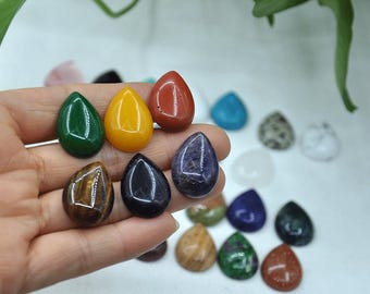 5 Stück tropfenförmige flache Rückseite kalibrierte Edelstein für Ohrring Schmuckherstellung , Teardrop Cab, polierter Edelstein, Tropfenringe oder Anhänger