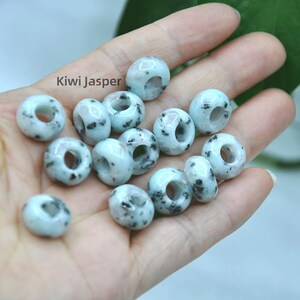 14x8mm large Hole Natural gemstone Beads，Gemstone Donut Beads，Rondelle Crystal Beads，Large Hole Gemstone beads For DIY Jewelry Making image 4