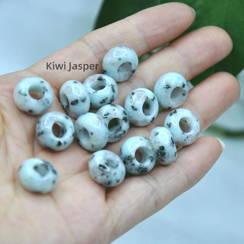 14x8mm large Hole Natural gemstone Beads，Gemstone Donut Beads，Rondelle Crystal Beads，Large Hole Gemstone beads For DIY Jewelry Making image 4