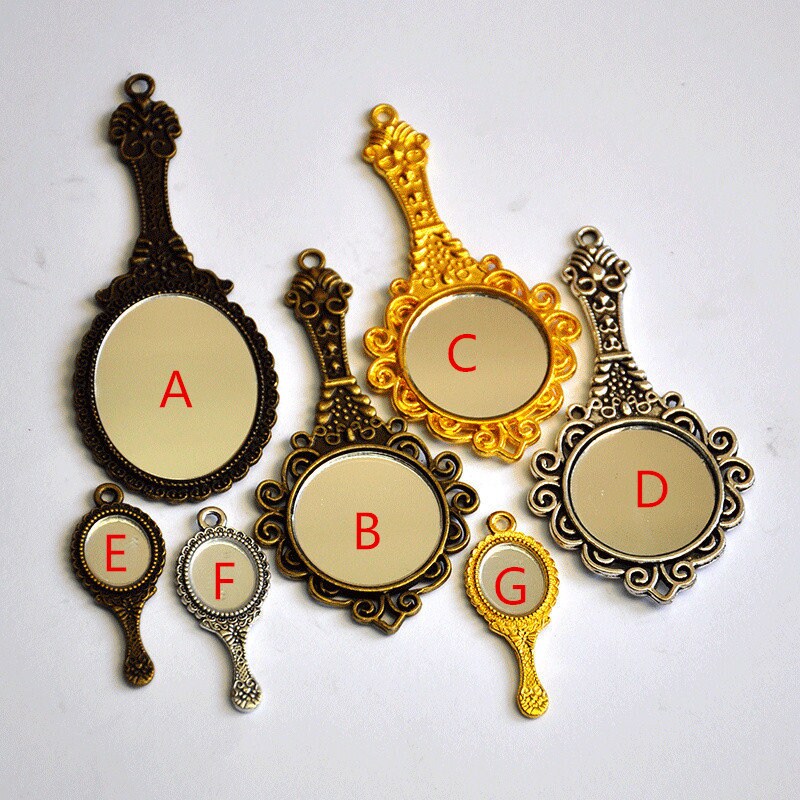 Traditional Chinese Hand Mirror Pendant,color Optional Vintage