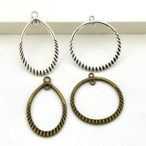 Lovely Triangle connector Pendant for Earrings-Oval Ring Earring Connector-Earring findings-Teardrop Link Connector-Jewelry discovery-G820