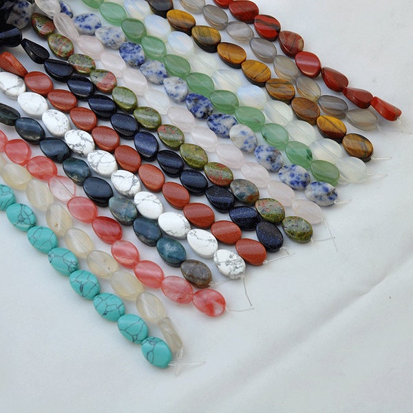 11x16mm Gemstone Twist Beads，Crystal Twist Beads，15 Choices Gemstone Twisted Spacer Beads，DIY Jewelry Making， Twist Stone Loose Beads