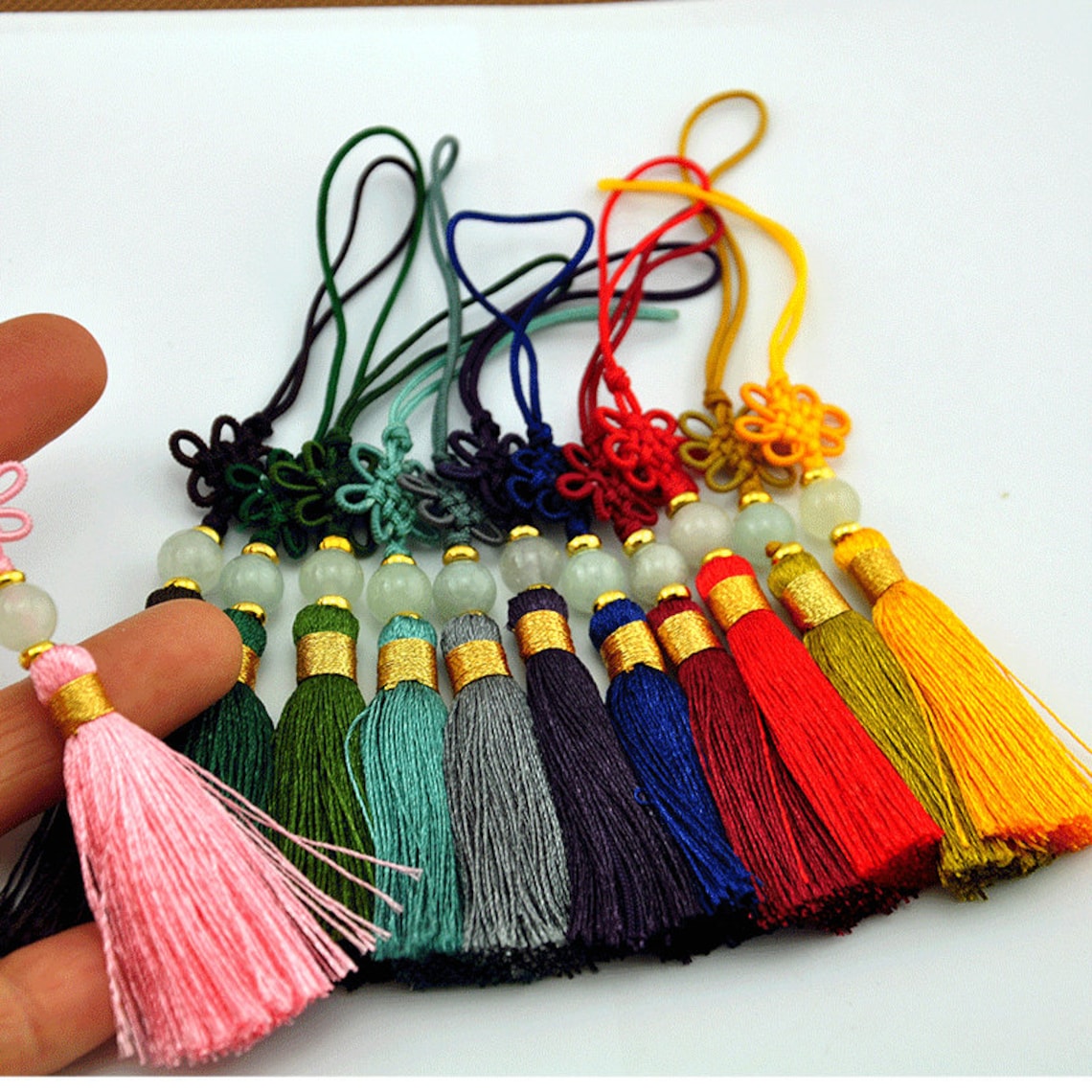 Silk Tassels With Beads Chinese Tassel Craft Knot Tassel Etsy