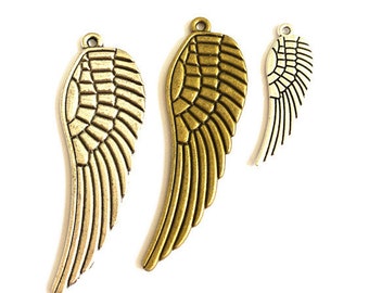 10pcs Antique Bronze /Antique Silver Feather Wing Charm Pendants,DIY Accessory Jewelry Making ---G983