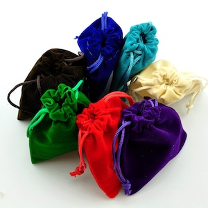 Sacs en velours lisse 70 x 90 mm,sac en velours avec cordon de serrage,sac cadeau en velours,pochettes en velours,pochette à bijoux en velours,sac mojo pour chapelet, veuillez choisir une couleur