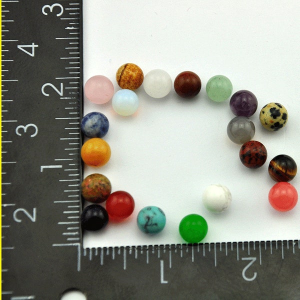 wholesale 100 Pcs 8mm No Hole Natural gemstone Beads，for Jewelry Making Natural Gemstone Round 8mm Loose Beads without Holes Sold by