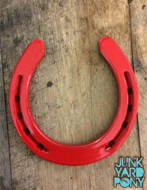 Horseshoe Decor, Painted Red Horse Shoe, Lucky Horseshoe, Womens