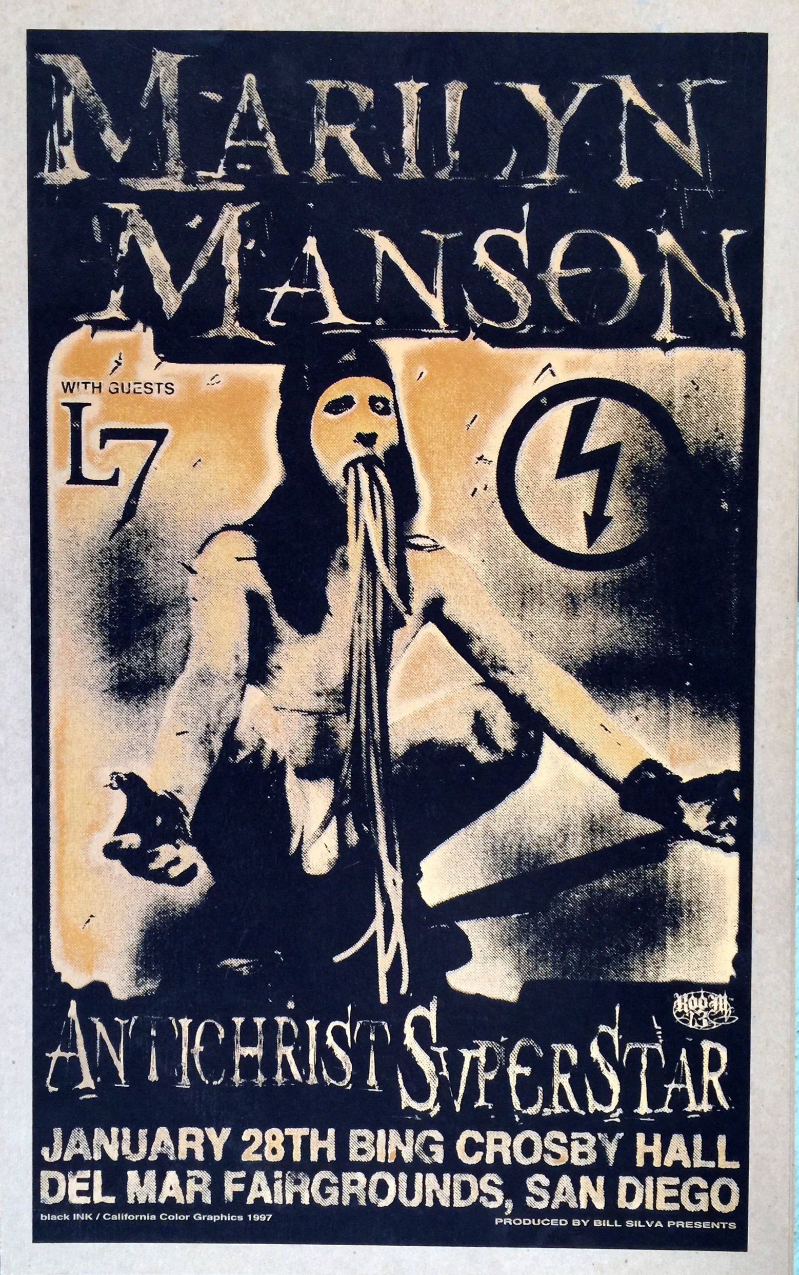 POSTER - Vintage, rare MARILYN MANSON poster, limited edition, silkscreened