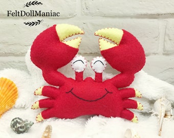 Felt Doll Pattern. Little Crab. PDF Pattern and tutorial for Felt Doll.