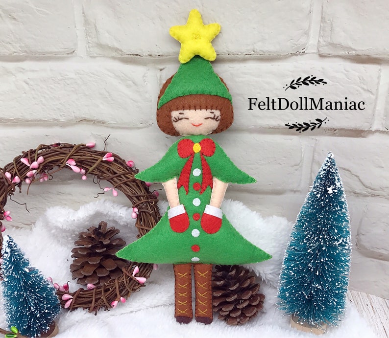 Christmas Tree Doll. Felt Doll. PDF Pattern and Tutorial. Etsy
