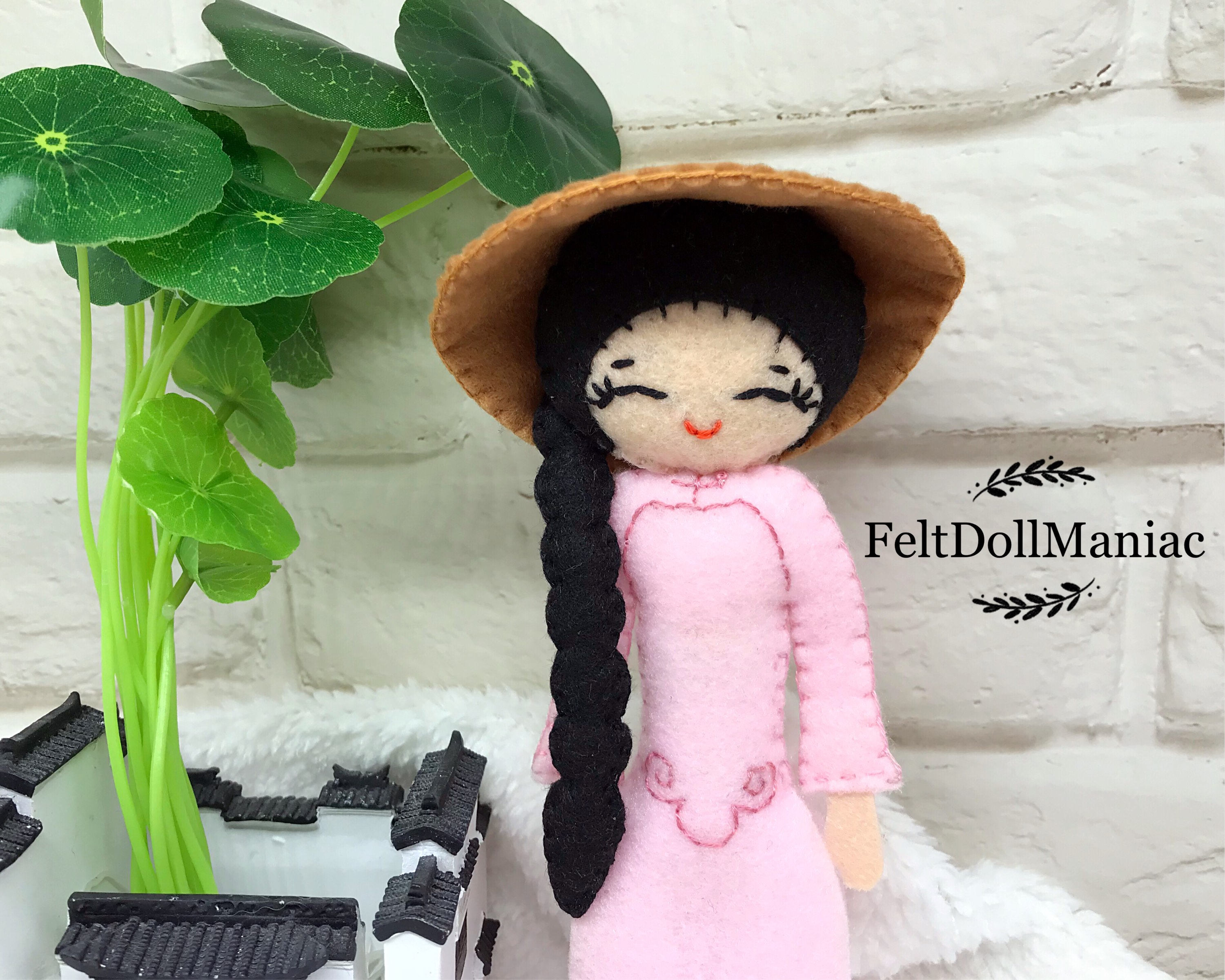 Vietnamese Ao Dai Doll. Miss Viet. Felt Doll. PDF Pattern. PDF Etsy