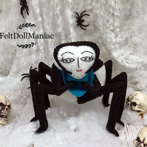 PDF Pattern and Tutorial. Miss Spider. Felt Doll. Halloween Pattern. Halloween Decoration.