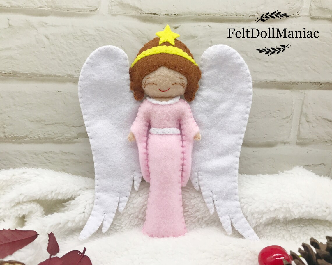 PDF Pattern and Tutorial. Angel With Big Wings. Felt Doll. Felt Angel ...