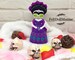 Felt Pattern. Frida of Day of the Dead Doll. Felt Doll. PDF Pattern and Tutorial. Halloween. Day of the Dead. Día de los muertos. 