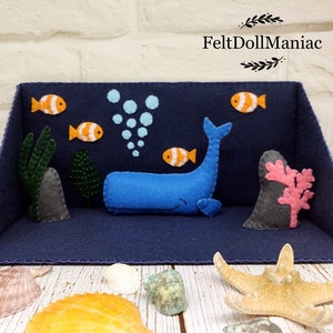 Felt Pattern. Happy Whale. PDF Pattern and Tutorial. Felt Sea Creatures. Felt Whale.