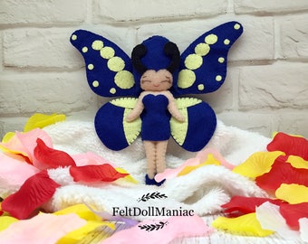 Felt Doll Pattern. Blue Butterfly. PDF Pattern and Tutorial. Cure  Butterfly. Live in the Forest. Butterfly Fairy.