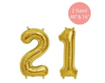 gold 21 balloons