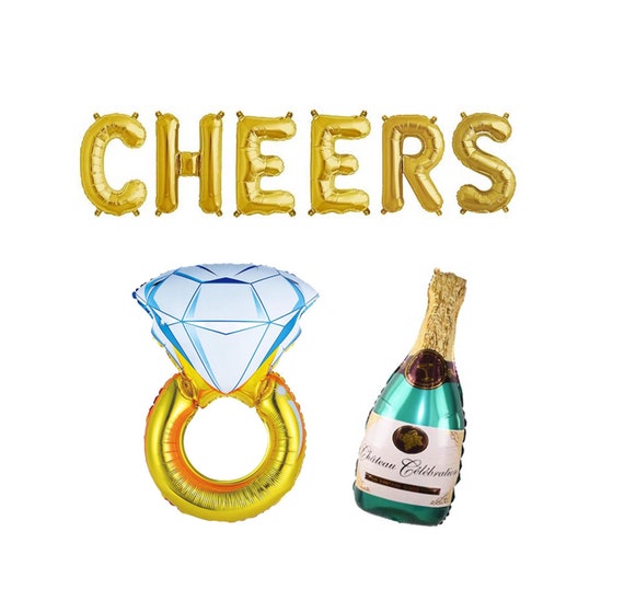 cheers gold balloons