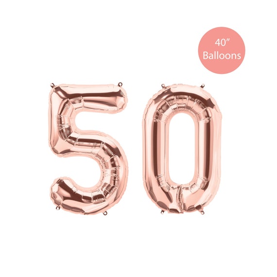 50 Giant Number Balloon, 50 Rose Gold Balloon, Rose Gold 50 Jumbo Balloon, Number Fifty Balloon, 40" 50 Balloon, 50 Rose Gold Balloon Il_570xn