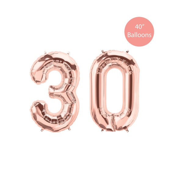 30 Number Balloons, 30 Rose Gold Balloons, Rose Gold 30 Balloon, Jumbo 30 Balloons, 30th Birthday Balloons, 30 Balloons, Dirty Thirty Theme Il_570xn