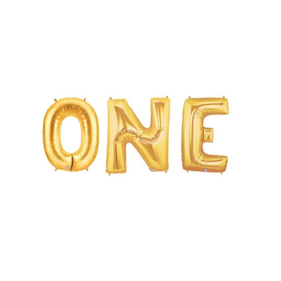 One Letter Balloons, One Year Old Birthday Letter Balloons, Gold Letter Balloons, Metallic Letter Balloons, Custom Word Letter Balloons Il_570xn