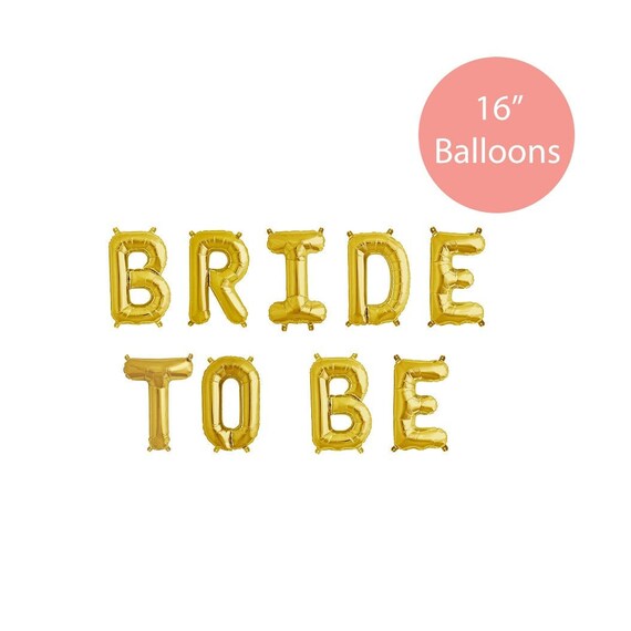 bride gold letter balloons