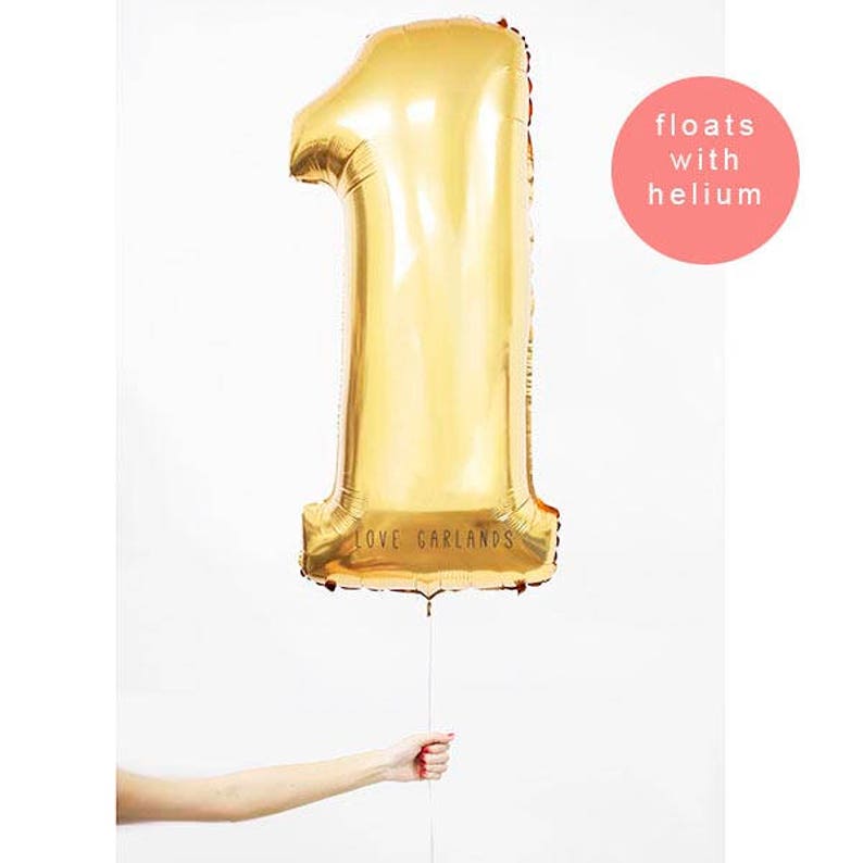 40 Inch Gold Balloon Number One Balloon 40 Metallic Gold Number Balloon Giant Gold Balloons Giant Gold Number Balloon 40 One Balloon